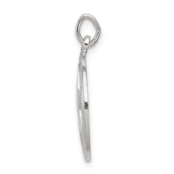 Sterling Silver Star of David Disc Charm - Picture 2 of 3